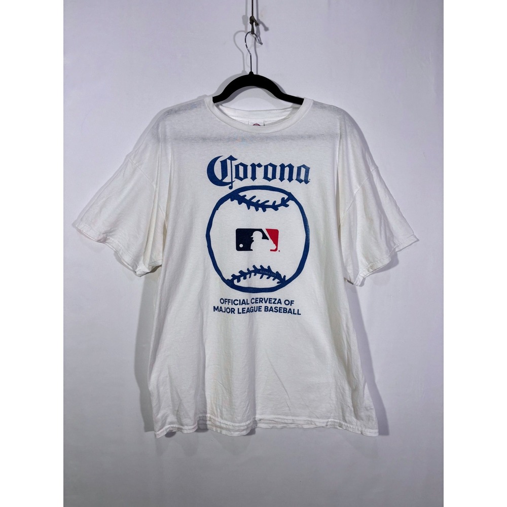 Retro Streetwear Sporty Beer Corona MLB Graphic T-Shirt Mens XL White